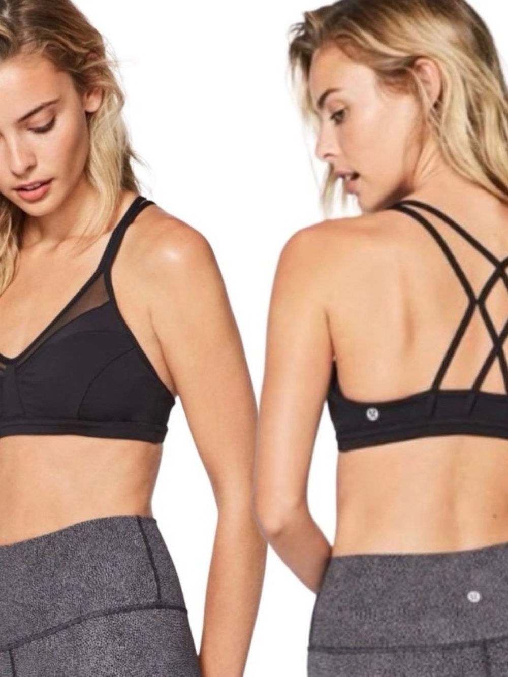 lululemon athletica vneck strappy Black Bralette